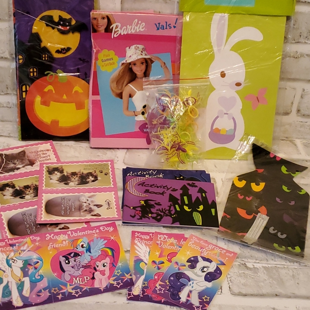 92 Pc Bundle Halloween Valentine Easter Treat Bags